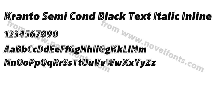 Kranto Semi Cond Black Text Italic InlinePreview