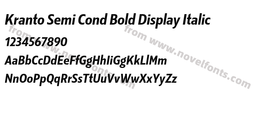 Kranto Semi Cond Bold Display ItalicPreview