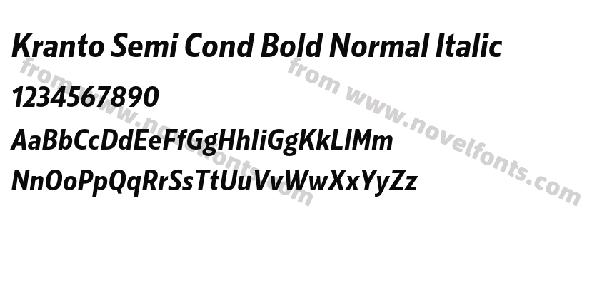 Kranto Semi Cond Bold Normal ItalicPreview