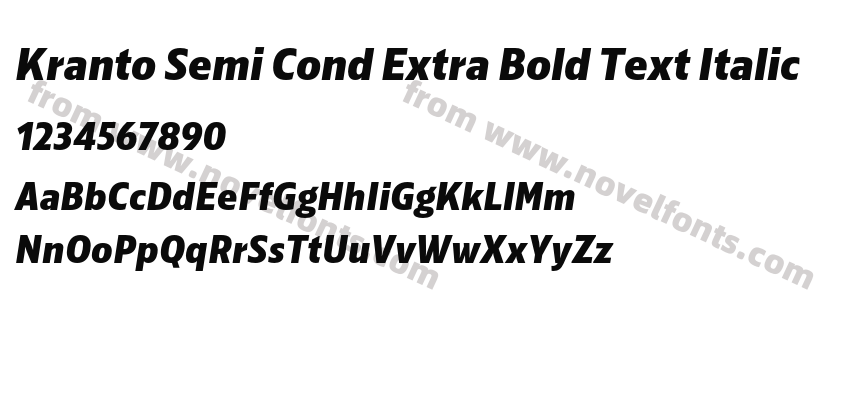 Kranto Semi Cond Extra Bold Text ItalicPreview