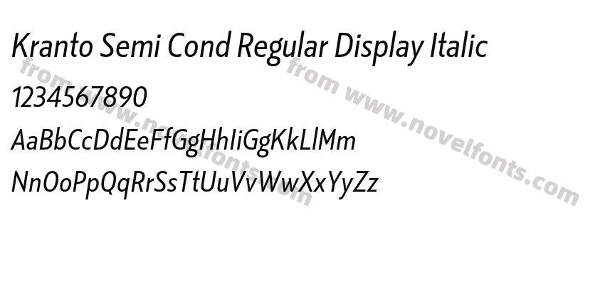 Kranto Semi Cond Regular Display ItalicPreview