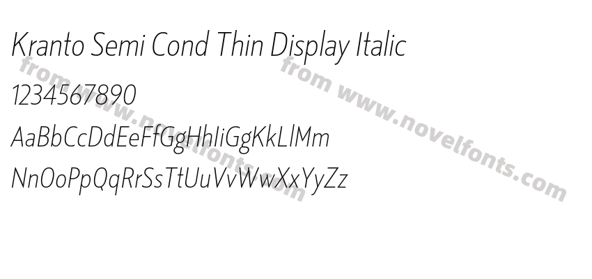 Kranto Semi Cond Thin Display ItalicPreview