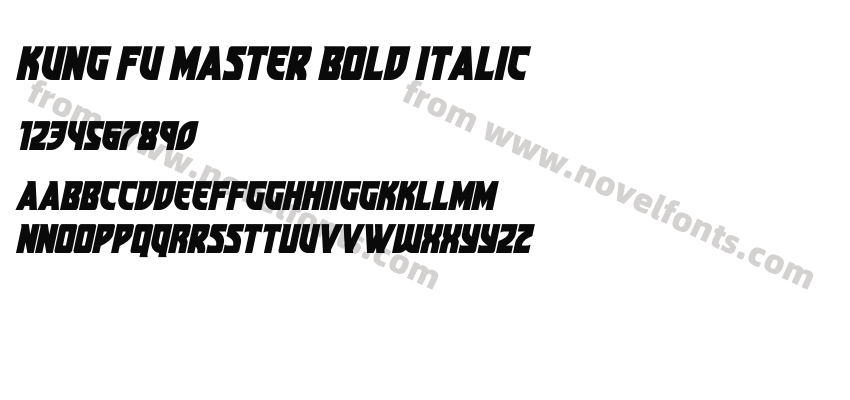 Kung Fu Master Bold ItalicPreview