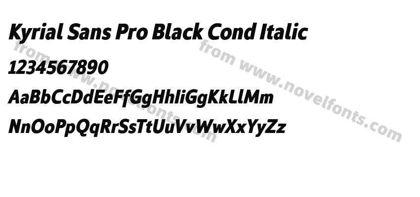 Kyrial Sans Pro Black Cond ItalicPreview