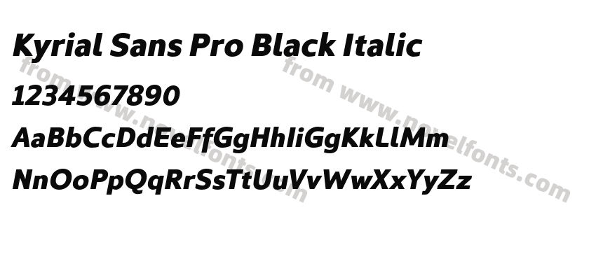 Kyrial Sans Pro Black ItalicPreview