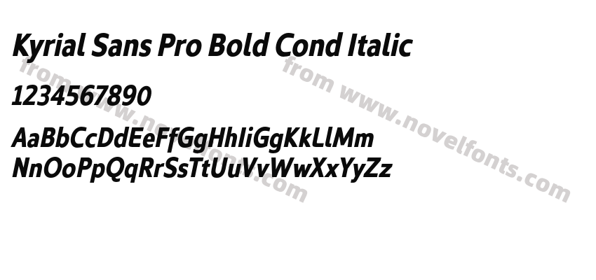 Kyrial Sans Pro Bold Cond ItalicPreview