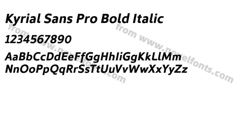 Kyrial Sans Pro Bold ItalicPreview