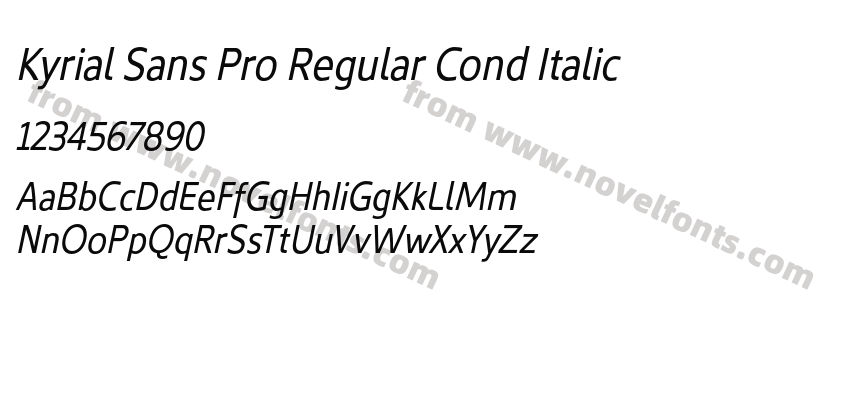 Kyrial Sans Pro Regular Cond ItalicPreview