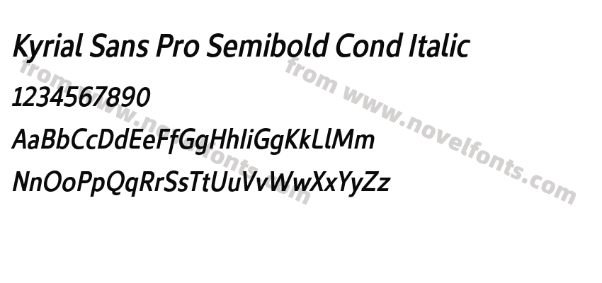 Kyrial Sans Pro Semibold Cond ItalicPreview
