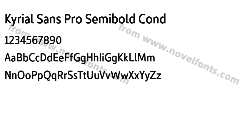 Kyrial Sans Pro Semibold CondPreview