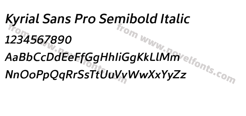 Kyrial Sans Pro Semibold ItalicPreview