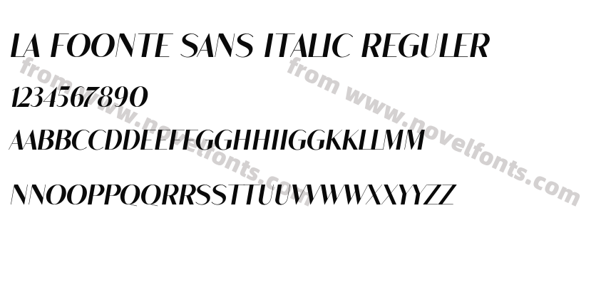 La Foonte Sans Italic regulerPreview