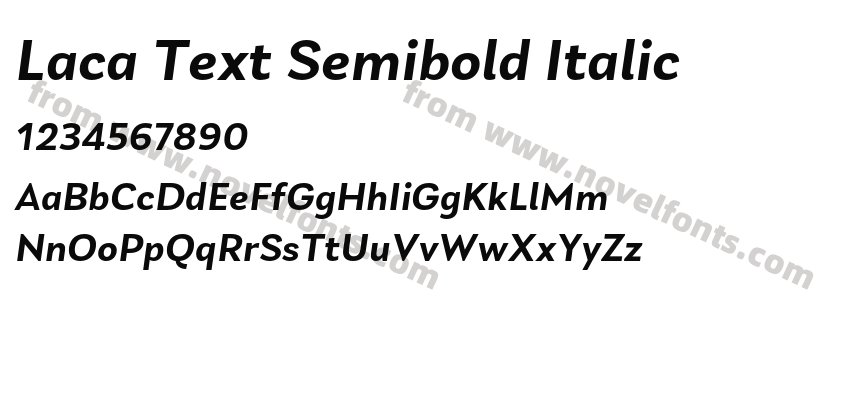 Laca Text Semibold ItalicPreview