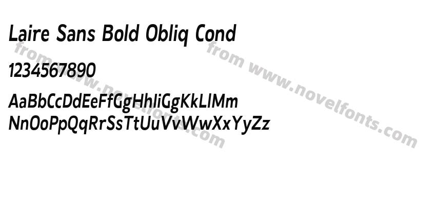 Laire Sans Bold Obliq CondPreview