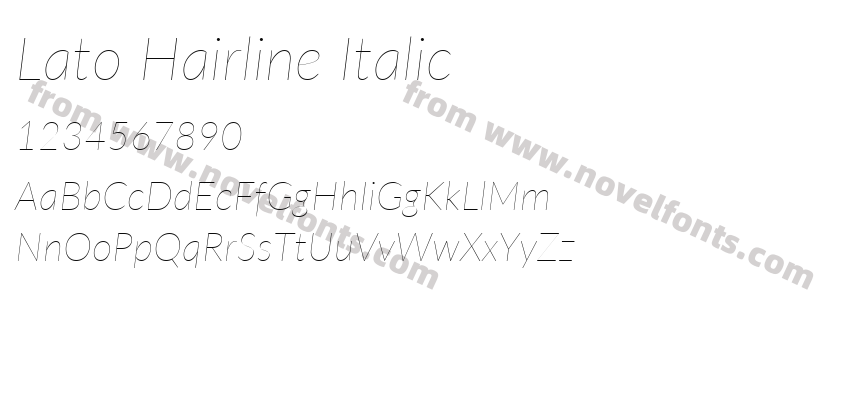 Lato Hairline ItalicPreview