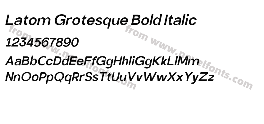 Latom Grotesque Bold ItalicPreview
