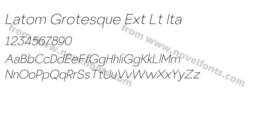 Latom Grotesque Ext Lt ItaPreview