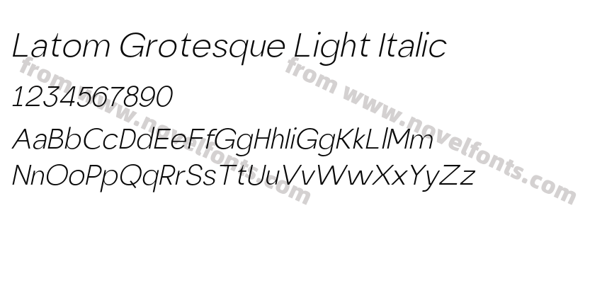 Latom Grotesque Light ItalicPreview
