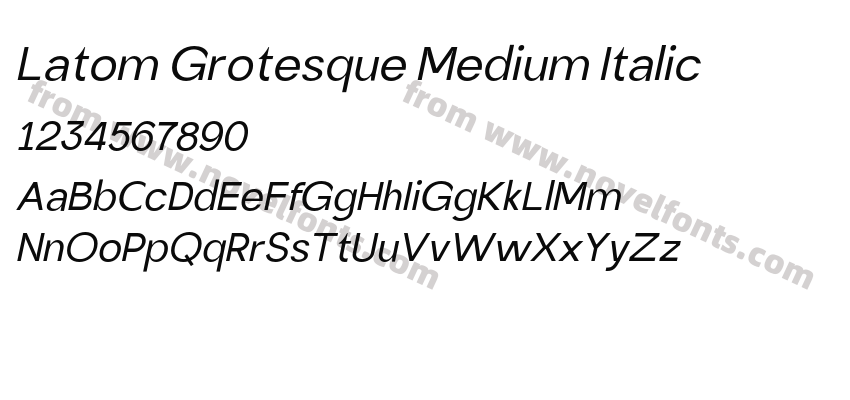 Latom Grotesque Medium ItalicPreview