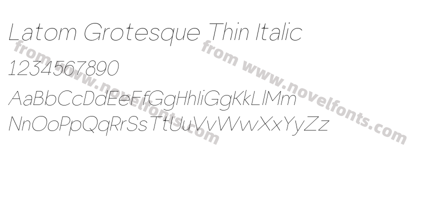 Latom Grotesque Thin ItalicPreview