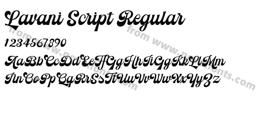 Lavani Script RegularPreview