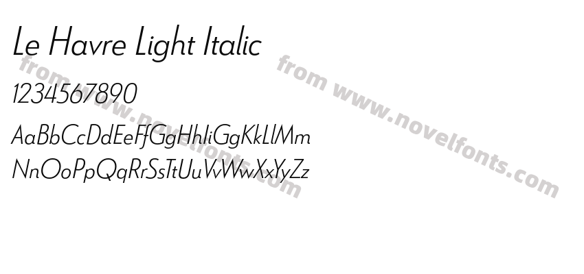 Le Havre Light ItalicPreview
