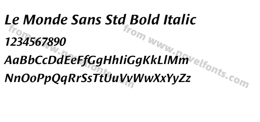 Le Monde Sans Std Bold ItalicPreview