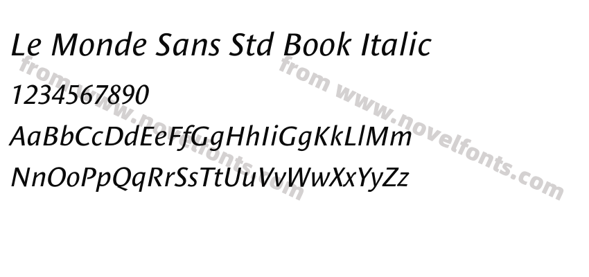 Le Monde Sans Std Book ItalicPreview