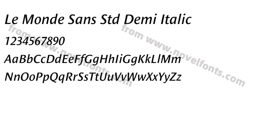 Le Monde Sans Std Demi ItalicPreview