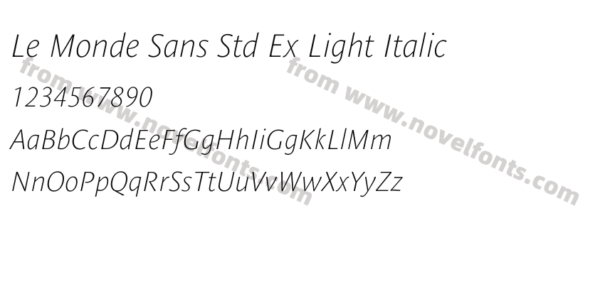 Le Monde Sans Std Ex Light ItalicPreview