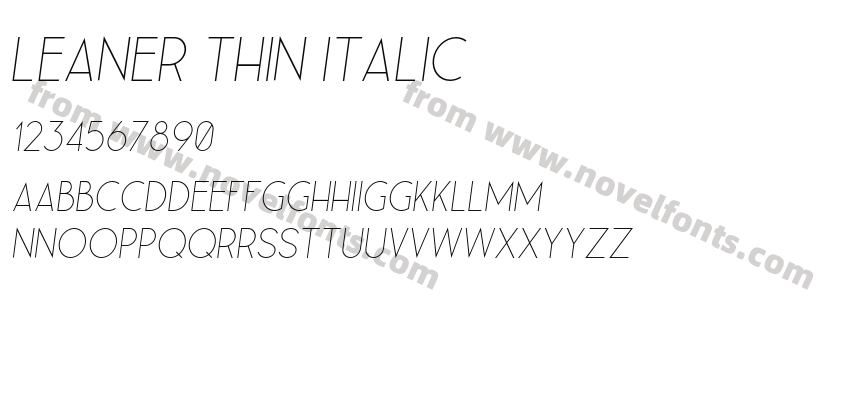 Leaner Thin ItalicPreview