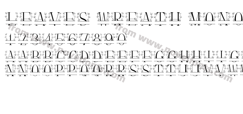 Leaves Wreath Monogram LinePreview