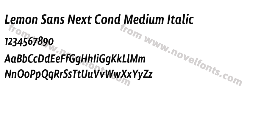 Lemon Sans Next Cond Medium ItalicPreview