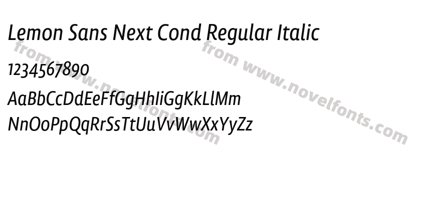 Lemon Sans Next Cond Regular ItalicPreview