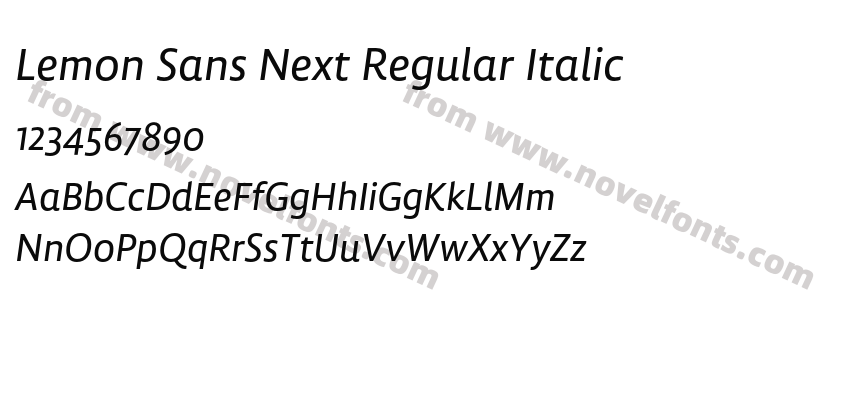 Lemon Sans Next Regular ItalicPreview