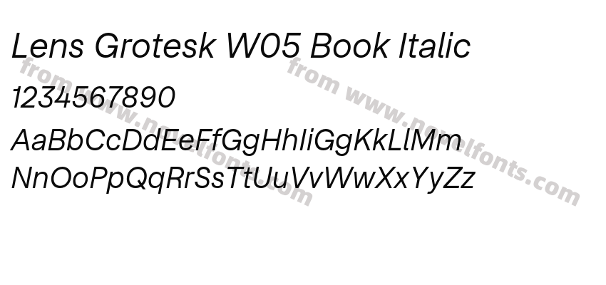 Lens Grotesk W05 Book ItalicPreview