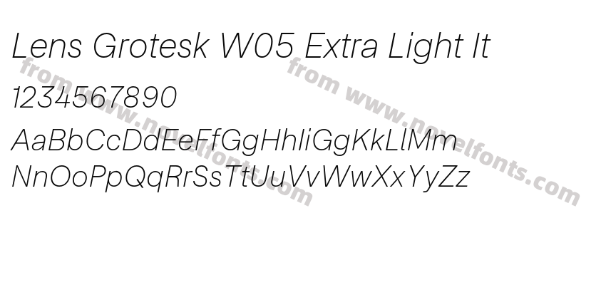Lens Grotesk W05 Extra Light ItPreview