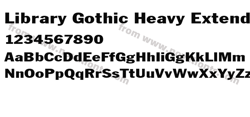 Library Gothic Heavy Extended RegularSWFTEPreview