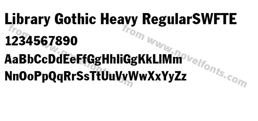 Library Gothic Heavy RegularSWFTEPreview