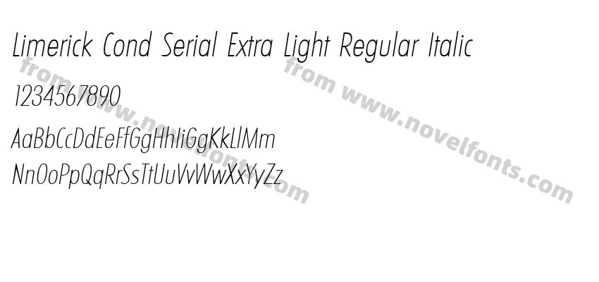 Limerick Cond Serial Extra Light Regular ItalicPreview