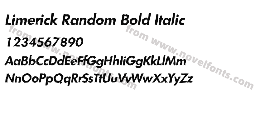 Limerick Random Bold ItalicPreview