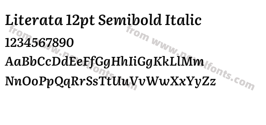 Literata 12pt Semibold ItalicPreview
