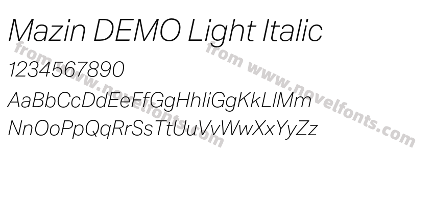 Mazin DEMO Light ItalicPreview