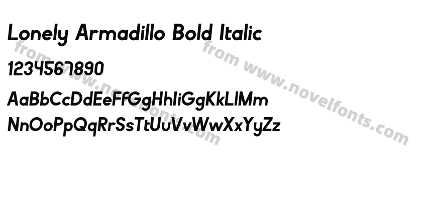 Lonely Armadillo Bold ItalicPreview