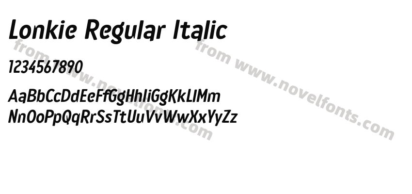 Lonkie Regular ItalicPreview