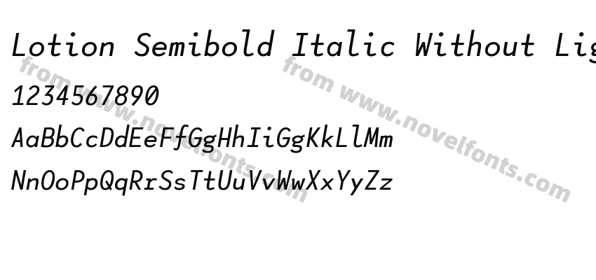 Lotion Semibold Italic Without LigaturesPreview