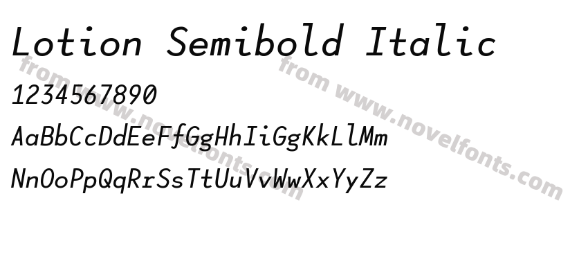 Lotion Semibold ItalicPreview