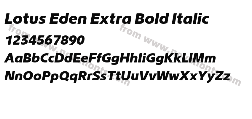 Lotus Eden Extra Bold ItalicPreview