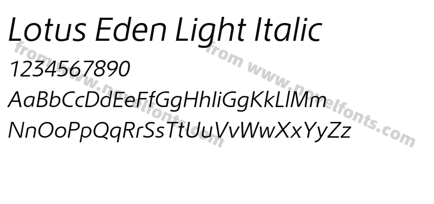 Lotus Eden Light ItalicPreview