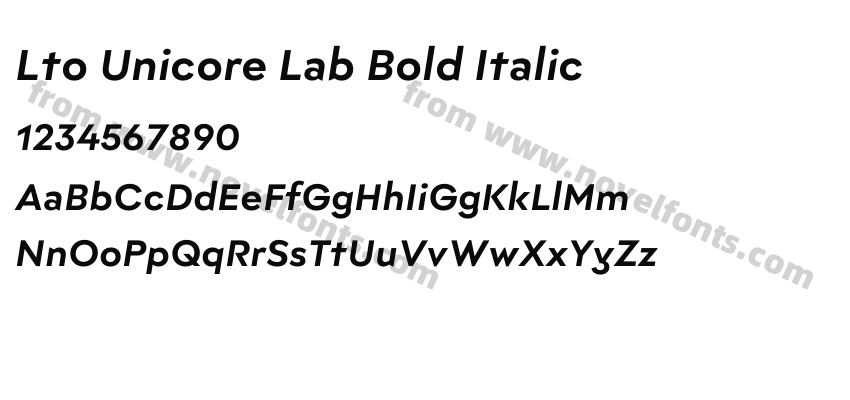 Lto Unicore Lab Bold ItalicPreview